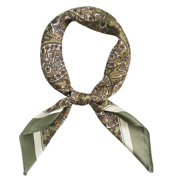 Paisley Green Silky Scarf   main image 5